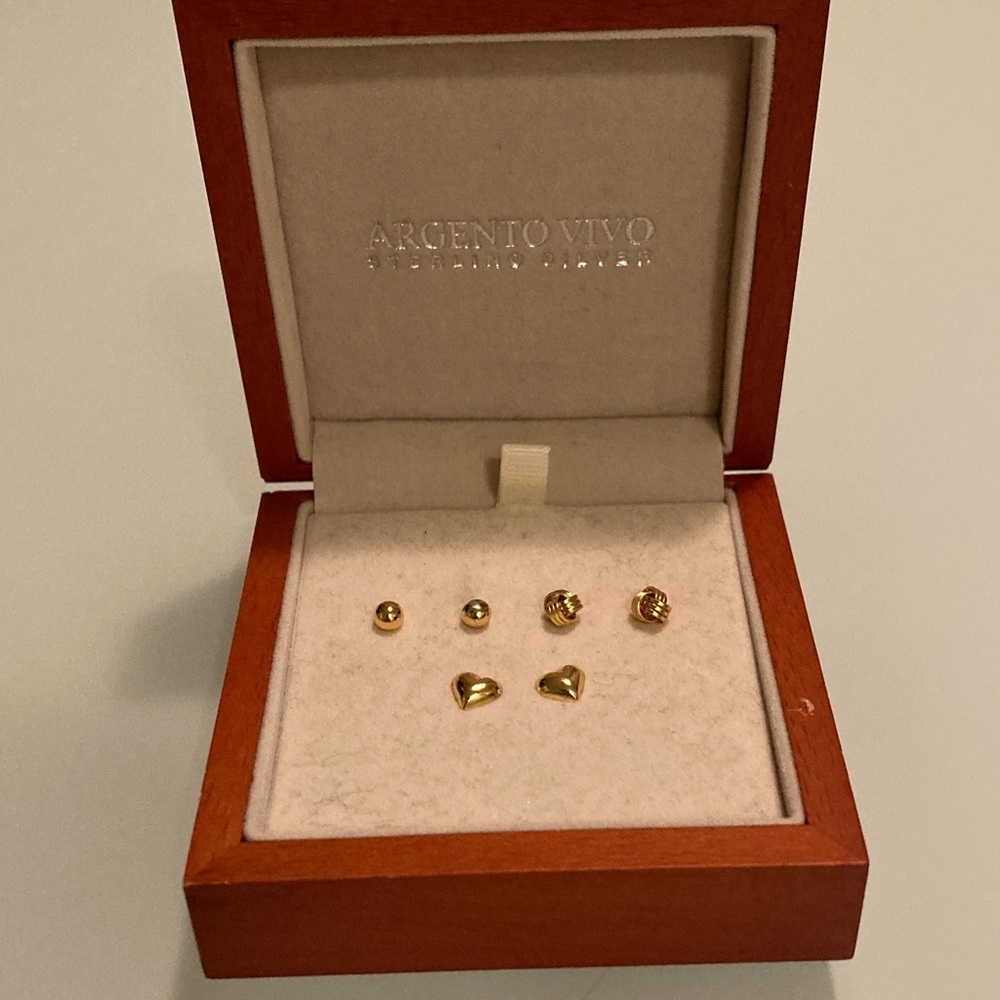 Argento Vivo Gold Earring Trio